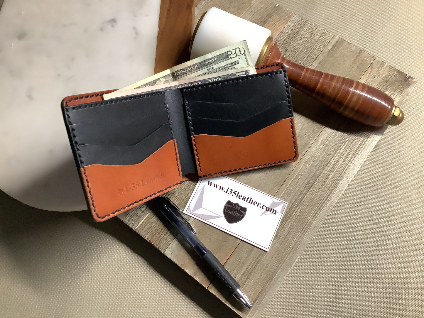 Bifold Wallet - English Tan with Black interior