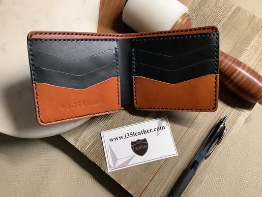 Bifold Wallet - English Tan & Black interior