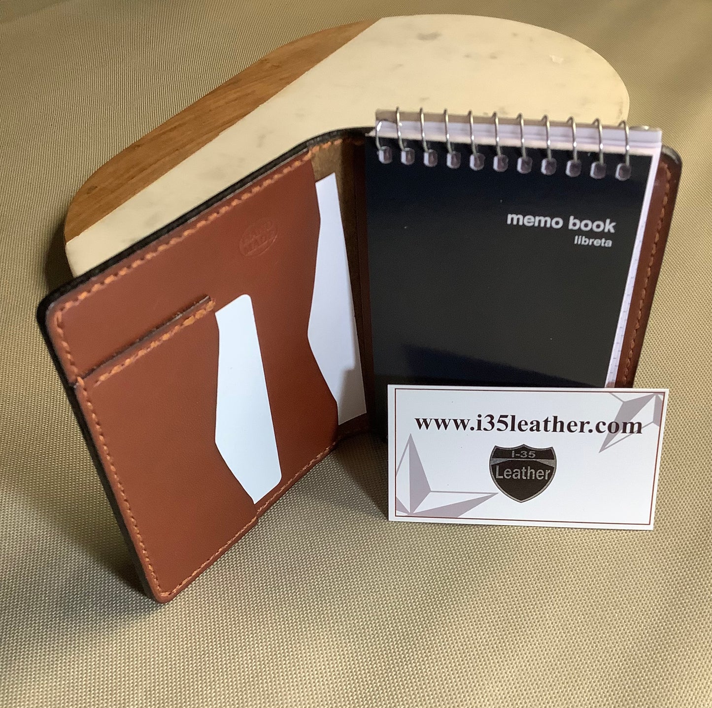 I-35 Leather - Small Notepad - Pecan exterior Leather