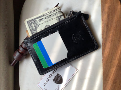 Zipper Pouch Wallet with Card Slots - I-35 Leather