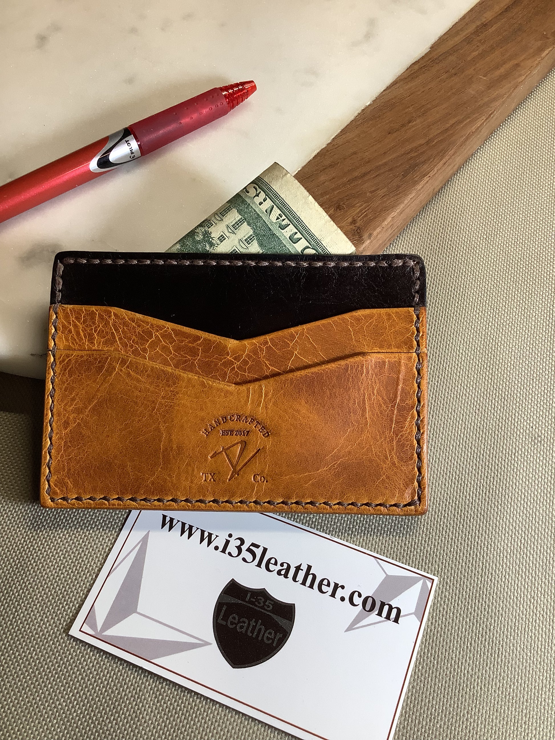 I-35 Leather - Minimalist Wallet - Multiangle